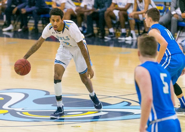 PGCC athlete Alex Morales on basketball court