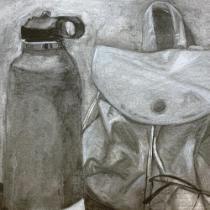  Sheena Ashun - Still Life Conte on Toned Paper